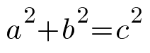 a squared plus b squared equals c squared, the Pythagorean theorem