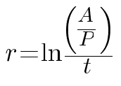 Rate of interest: r = ln(A/P) / t